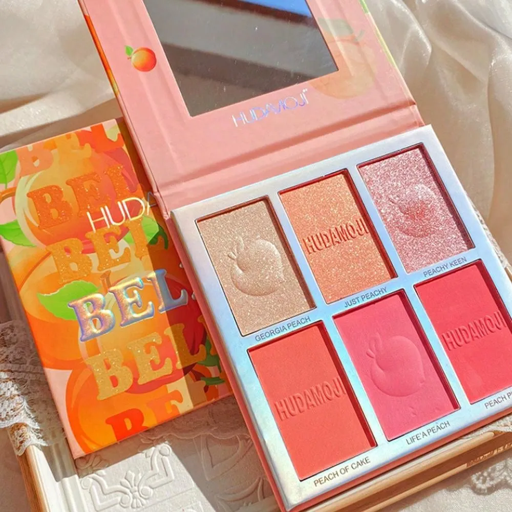 1 Pc Six Color Powder Blusher Highlight Eye Shadow Plate Face Contour Brightening And Modifying Palette For Cos Dance Performance