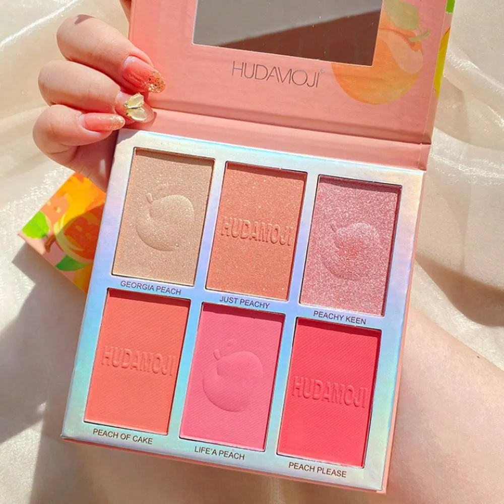 1 Pc Six Color Powder Blusher Highlight Eye Shadow Plate Face Contour Brightening And Modifying Palette For Cos Dance Performance