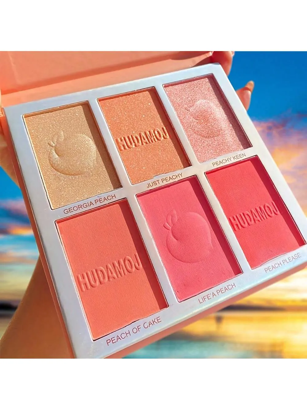 1 Pc Six Color Powder Blusher Highlight Eye Shadow Plate Face Contour Brightening And Modifying Palette For Cos Dance Performance