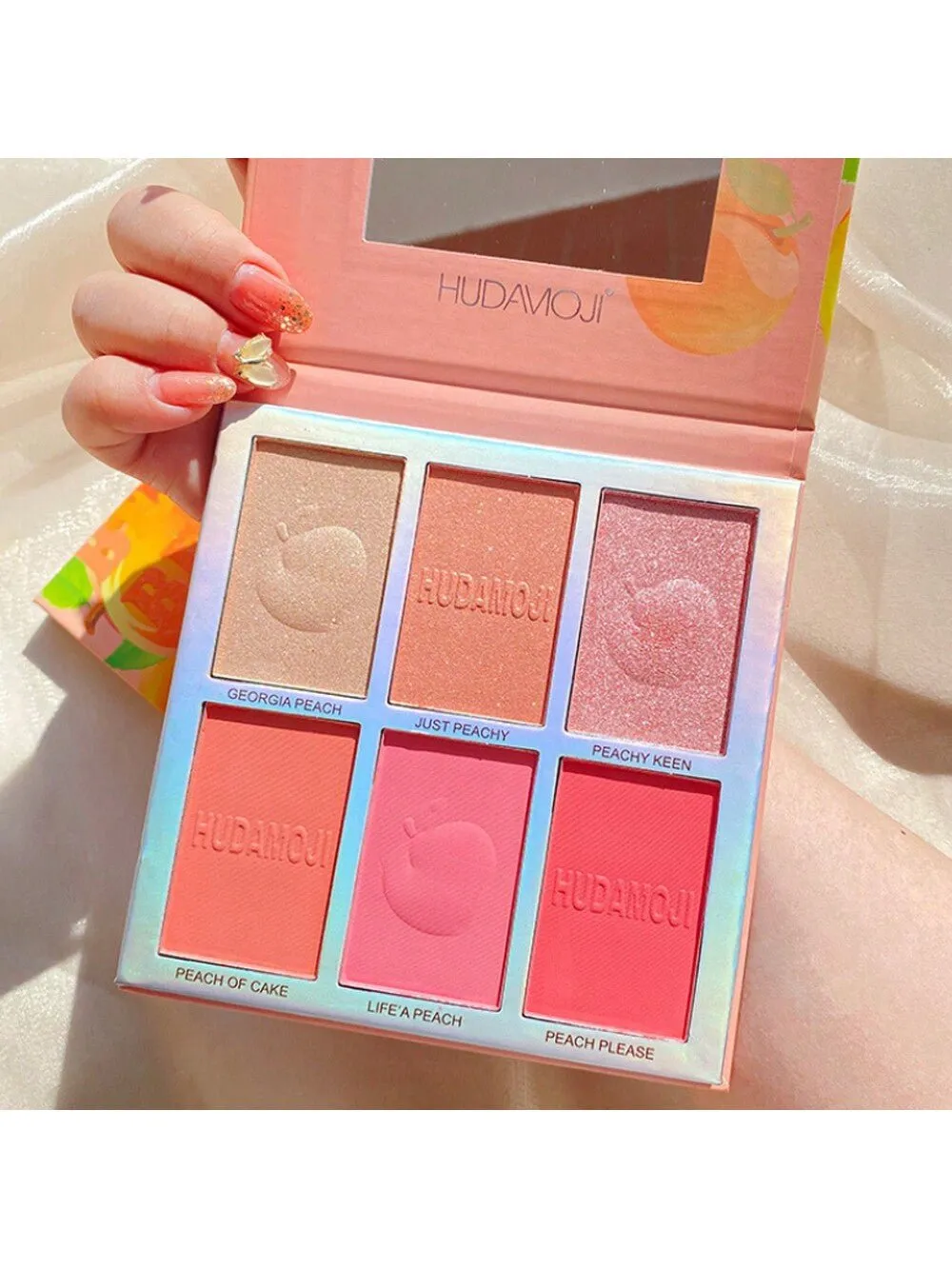 1 Pc Six Color Powder Blusher Highlight Eye Shadow Plate Face Contour Brightening And Modifying Palette For Cos Dance Performance