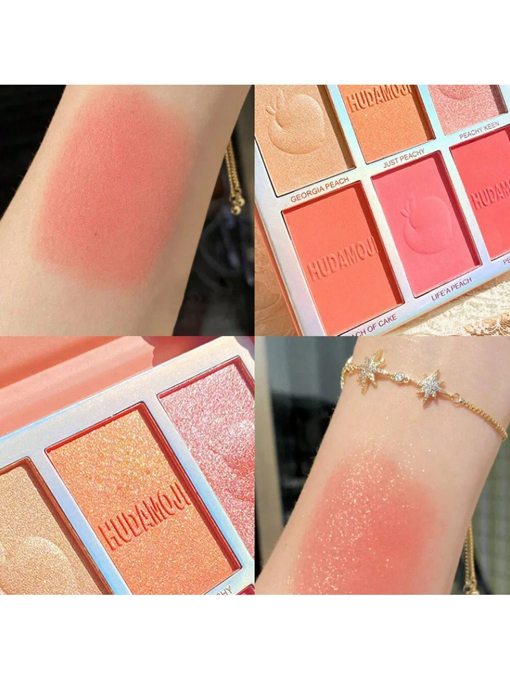 1 Pc Six Color Powder Blusher Highlight Eye Shadow Plate Face Contour Brightening And Modifying Palette For Cos Dance Performance