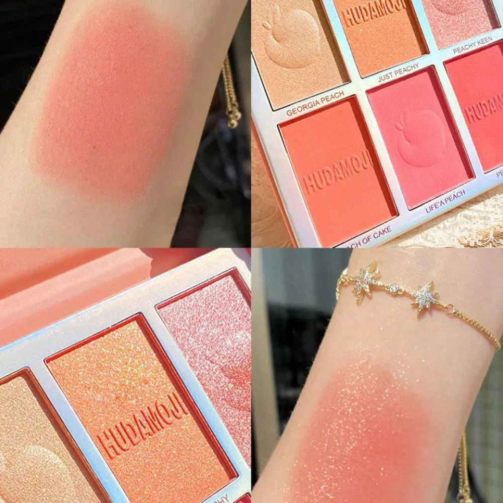 1 Pc Six Color Powder Blusher Highlight Eye Shadow Plate Face Contour Brightening And Modifying Palette For Cos Dance Performance