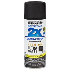 12 OZ Painter's Touch 2X Ultra Cover Matte Spray Paint - Matte Black