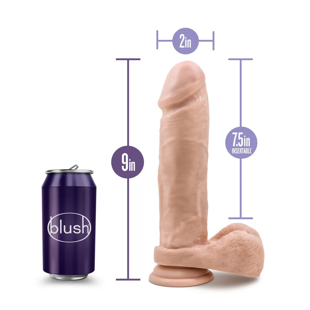 Au Naturel By Blush® | Realistic Vanilla 9-Inch Long Dildo With Balls & Suction Cup Base
