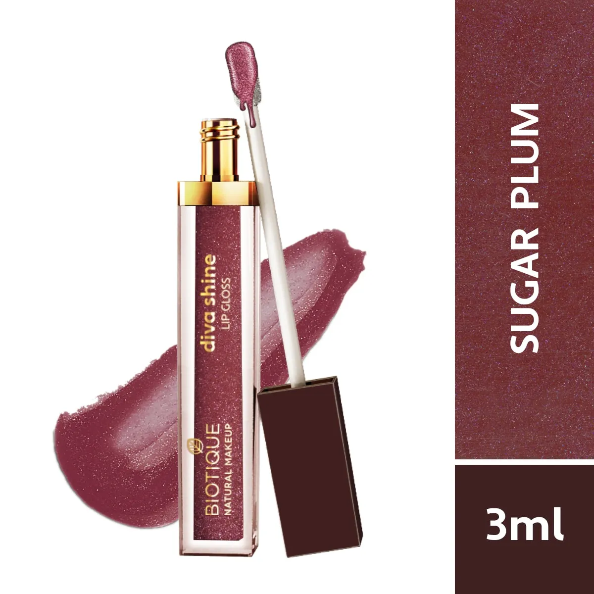 Biotique Natural Makeup Diva Shine Lip Gloss, Sugar Plum Maroon
