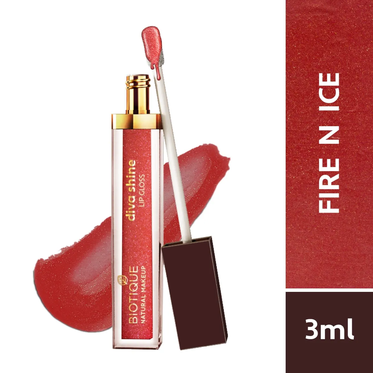 Biotique Natural Makeup Diva Shine Lip Gloss, Sugar Plum Maroon