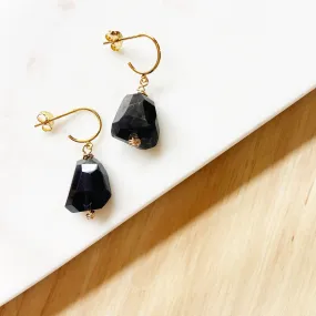 Dark Blue Kyanite Chunk Mini Hoop Earring