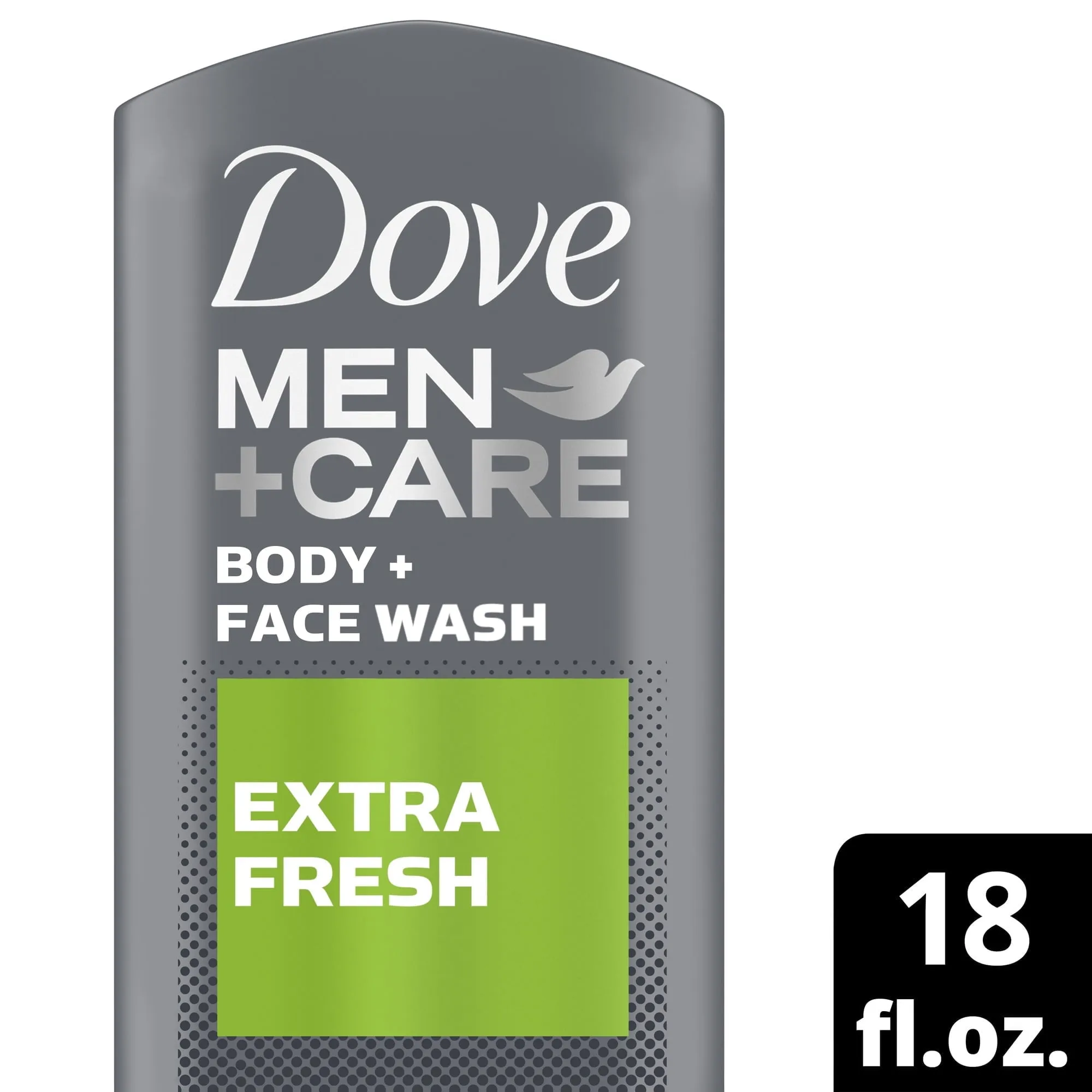 Dove Men Care Extra Fresh Refreshing Hydrating Face and Body Wash, 18 fl oz