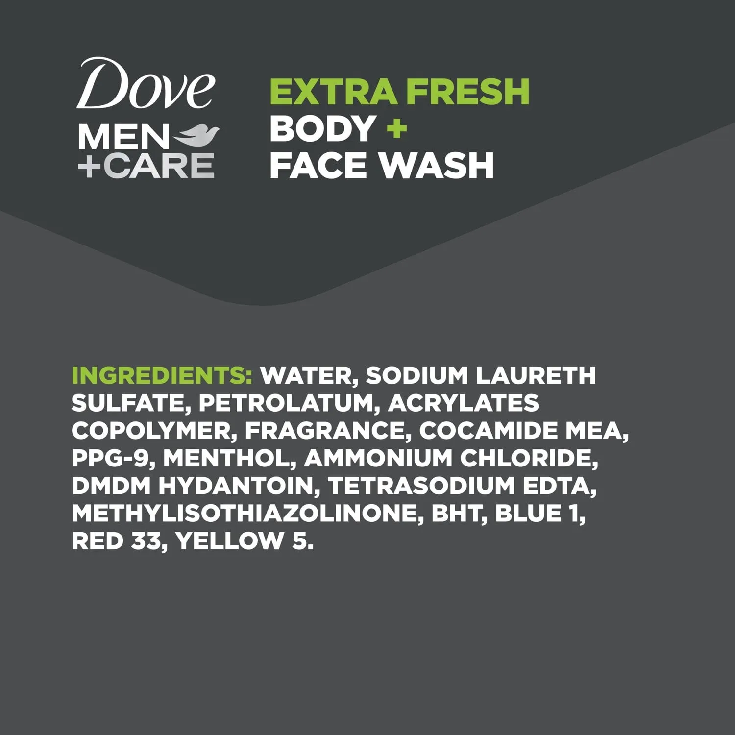 Dove Men Care Extra Fresh Refreshing Hydrating Face and Body Wash, 18 fl oz