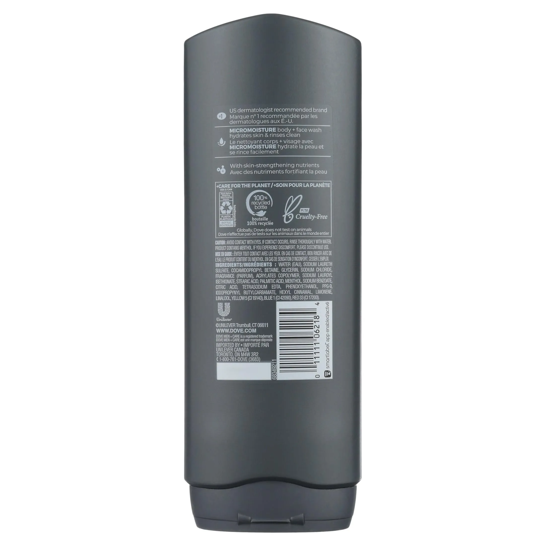 Dove Men Care Extra Fresh Refreshing Hydrating Face and Body Wash, 18 fl oz