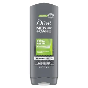 Dove Men Care Extra Fresh Refreshing Hydrating Face and Body Wash, 18 fl oz