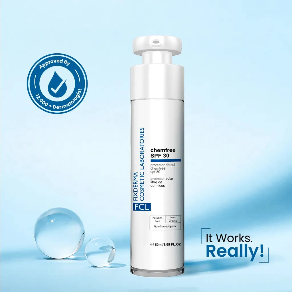 FCL Chemfree Sunscreen SPF 30 for Oily, Sensitive and Acne Prone Skin For Men and Women