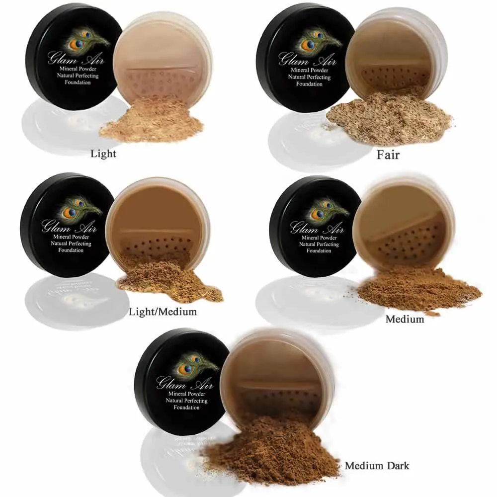 Glam Air Mineral Foundation, Natural Perfection Powder Foundation Compare with Bare Minerals and MAC Mineralize (LIGHT MEDIUM)