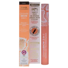GrandeBROW 2-In-1 Tinted Brow Gel plus Brow Enhancing Serum - Dark by Grande Cosmetics for Women - 0.12 oz Eyebrow Gel