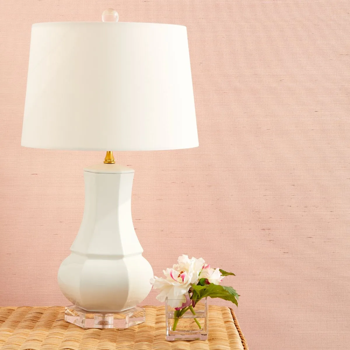 Grasscloth Wallpaper in Blush