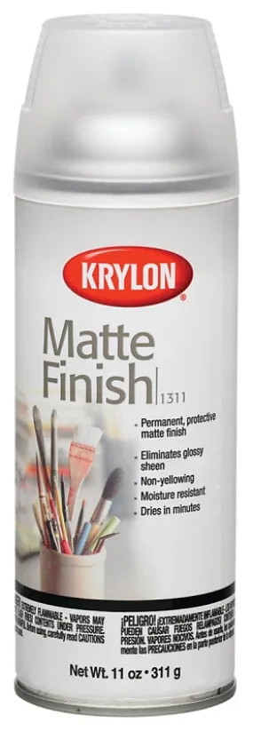 Krylon K01311007 Spray Paint, Matte, Clear, 11 oz, Can :CAN: QUANTITY: 1