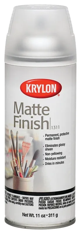 Krylon K01311007 Spray Paint, Matte, Clear, 11 oz, Can :CAN: QUANTITY: 1