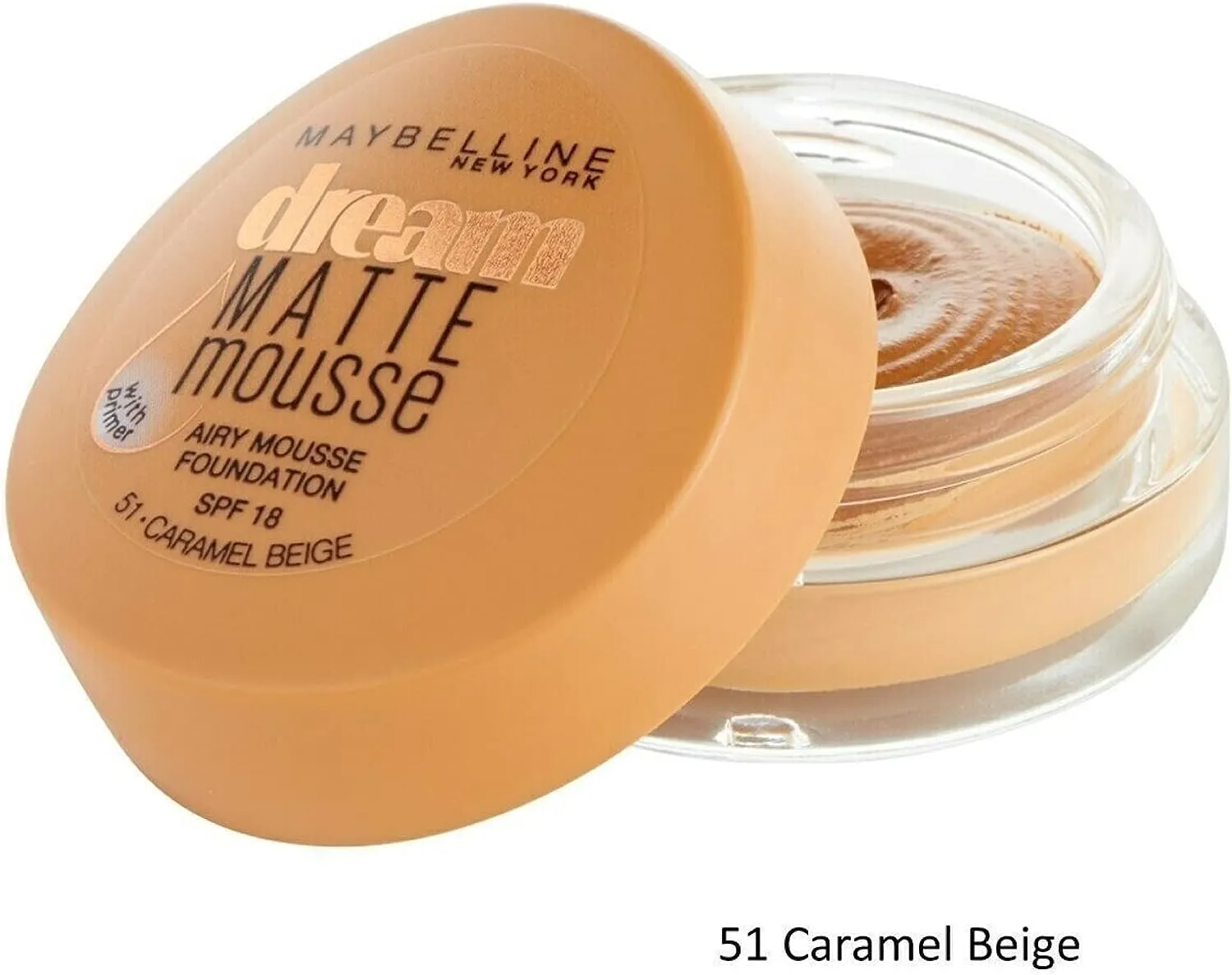 Maybelline Dream Matte Mousse Make Up Foundation   Primer 51 Caramel Beige