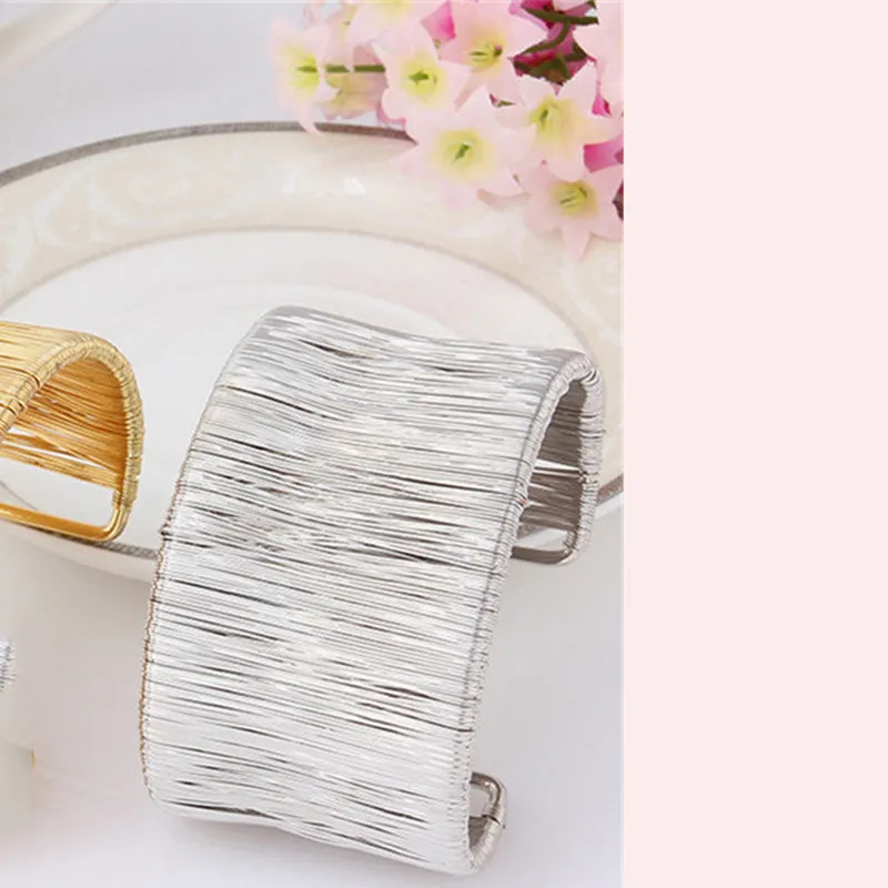 Metal wire smooth aperture cutout bracelet