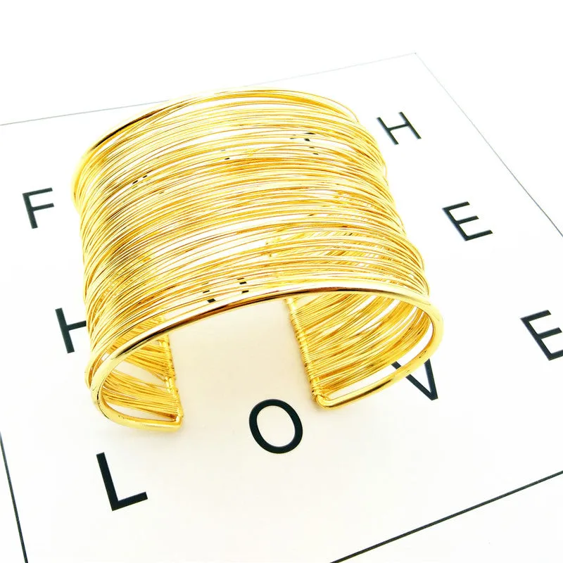 Metal wire smooth aperture cutout bracelet