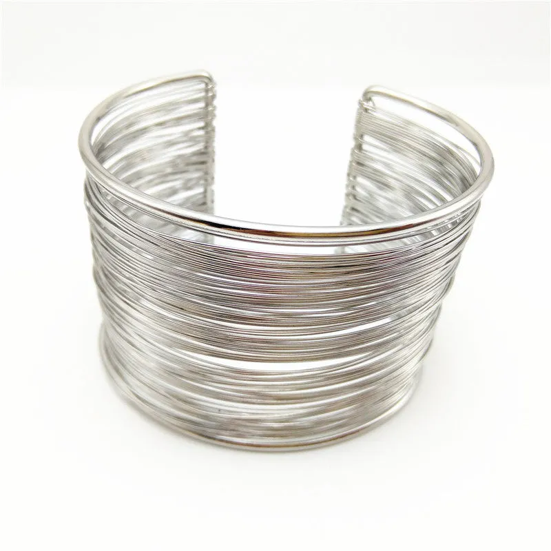 Metal wire smooth aperture cutout bracelet