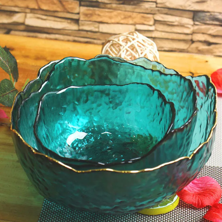 Net Celebrity Ins Colored Glass Salad Bowl