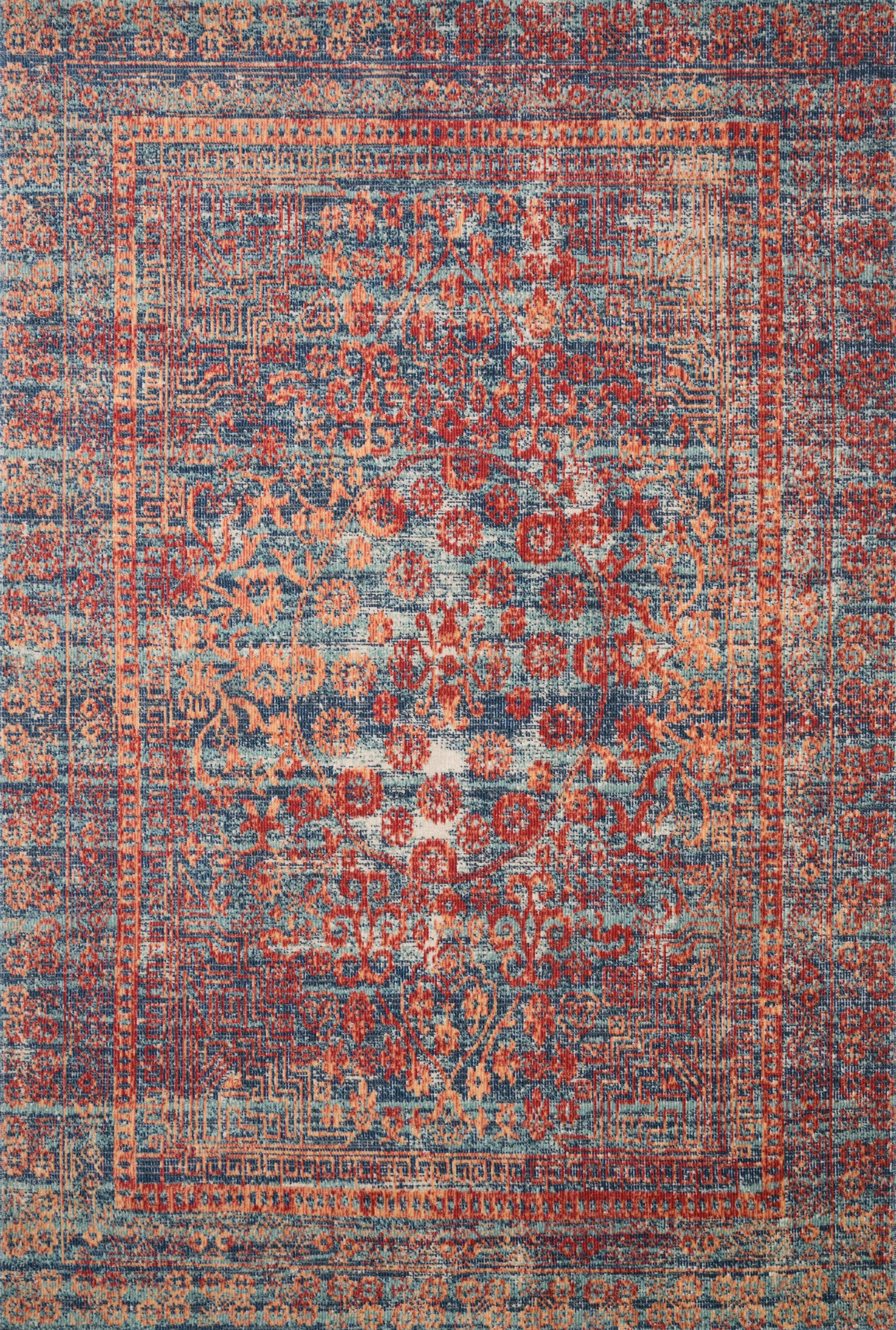 Nour Rug in Red & Navy