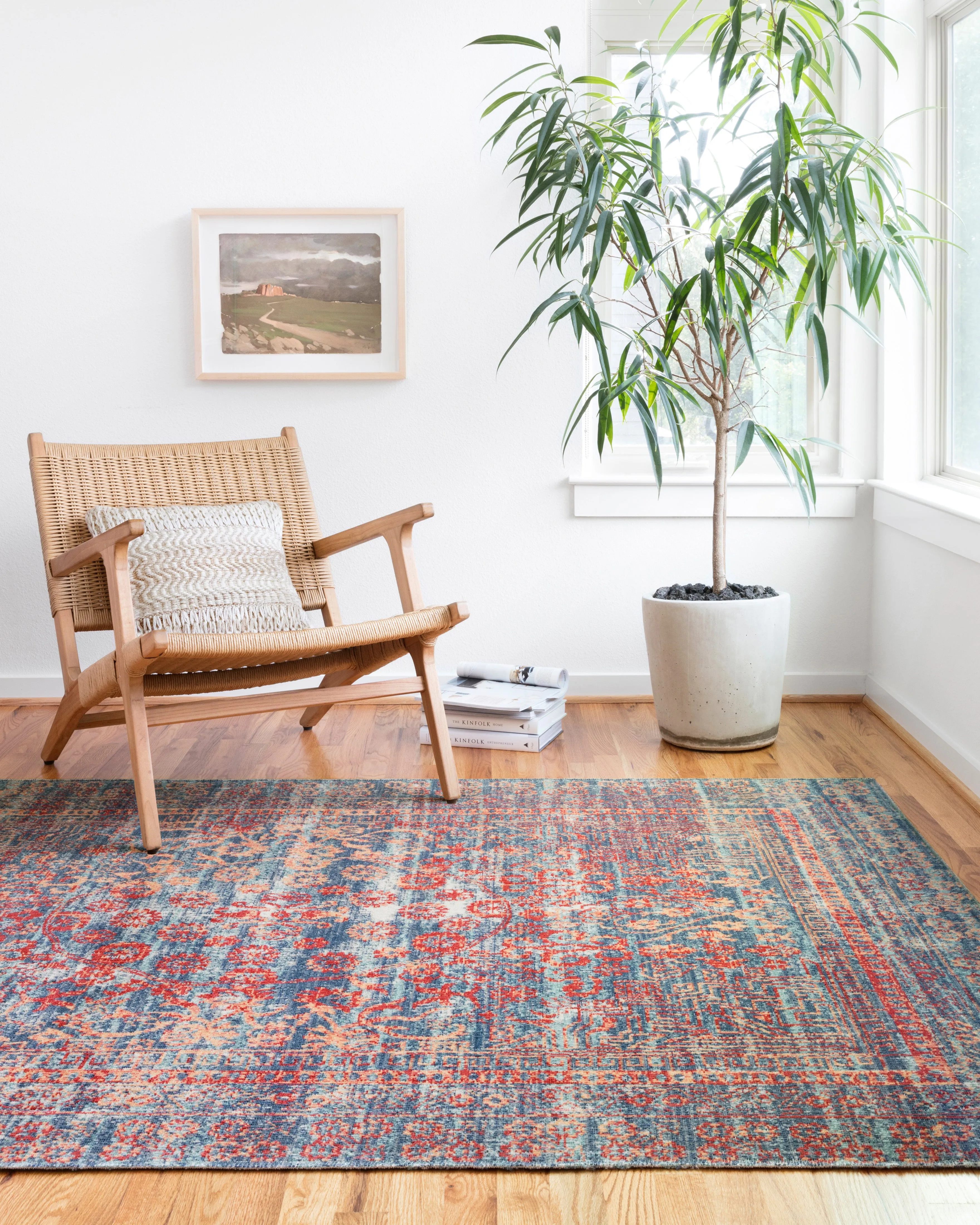 Nour Rug in Red & Navy