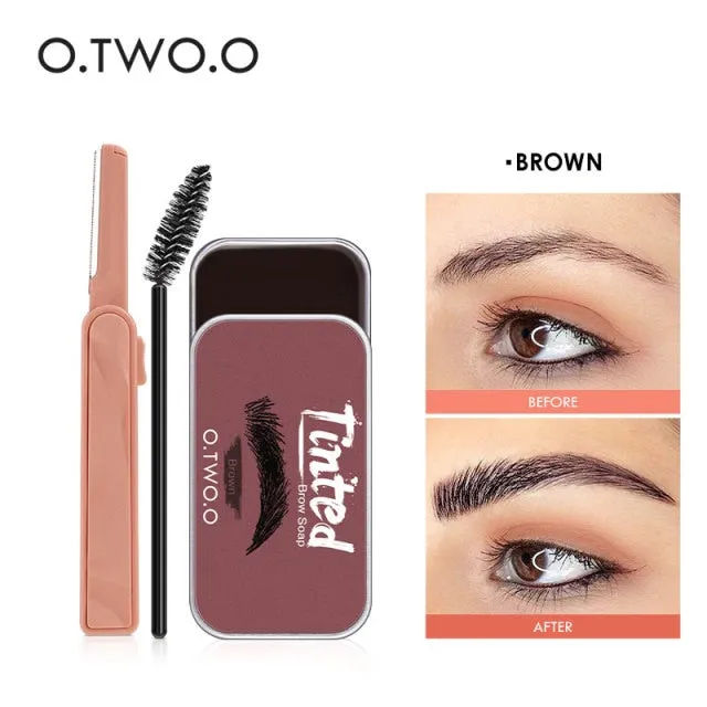 O.TWO.O Eyebrow Soap Wax With Trimmer Fluffy  Feathery Eyebrows Pomade Gel For Eyebrow Styling Makeup Soap Brow Sculpt Lift