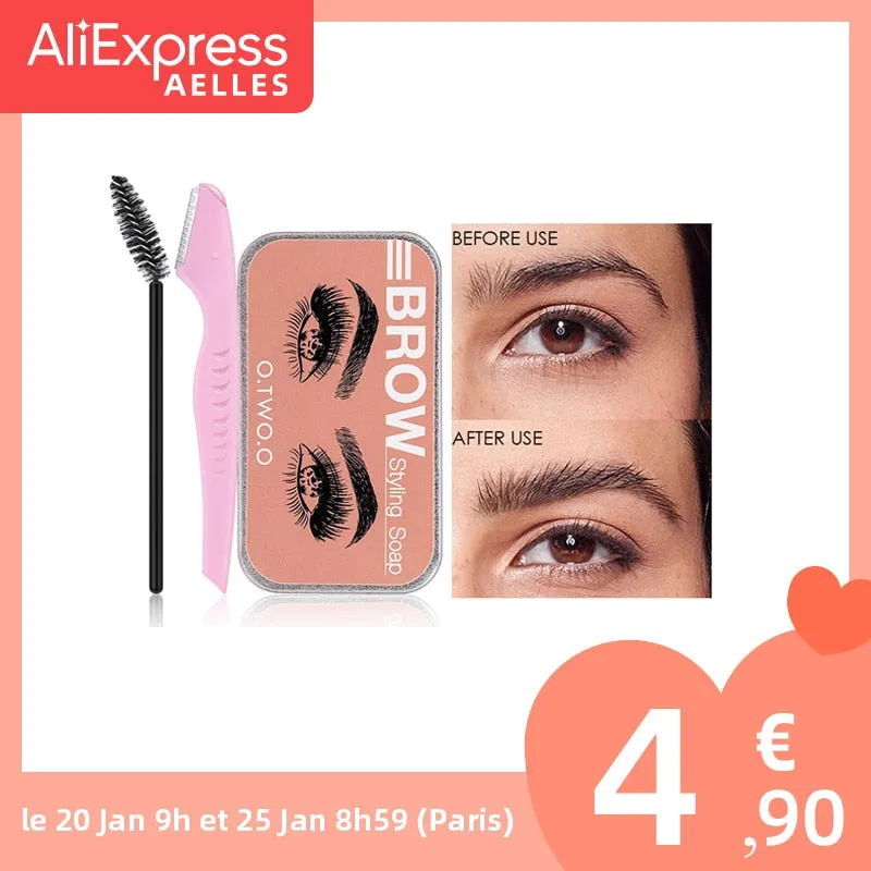 O.TWO.O Eyebrow Soap Wax With Trimmer Fluffy  Feathery Eyebrows Pomade Gel For Eyebrow Styling Makeup Soap Brow Sculpt Lift