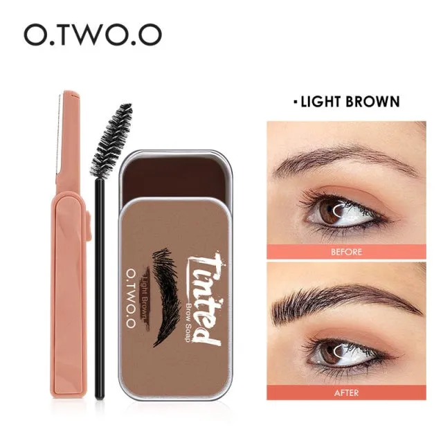 O.TWO.O Eyebrow Soap Wax With Trimmer Fluffy  Feathery Eyebrows Pomade Gel For Eyebrow Styling Makeup Soap Brow Sculpt Lift