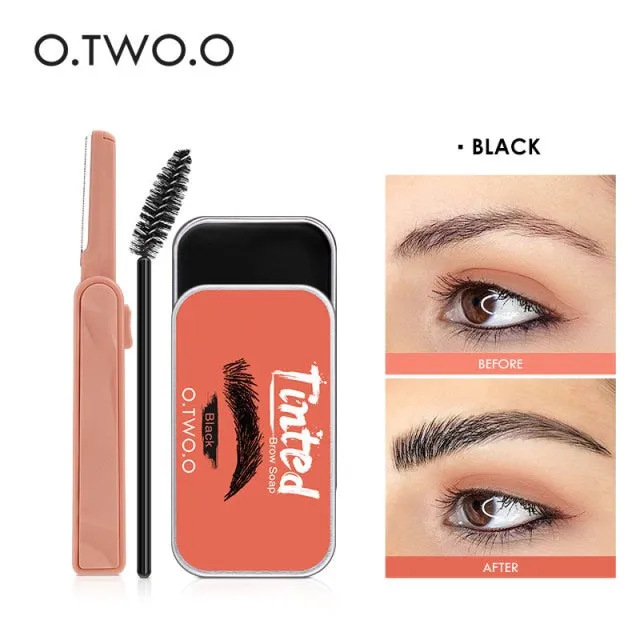 O.TWO.O Eyebrow Soap Wax With Trimmer Fluffy  Feathery Eyebrows Pomade Gel For Eyebrow Styling Makeup Soap Brow Sculpt Lift