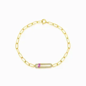 Pink Sapphire and Diamond Vintage-Inspired Bracelet