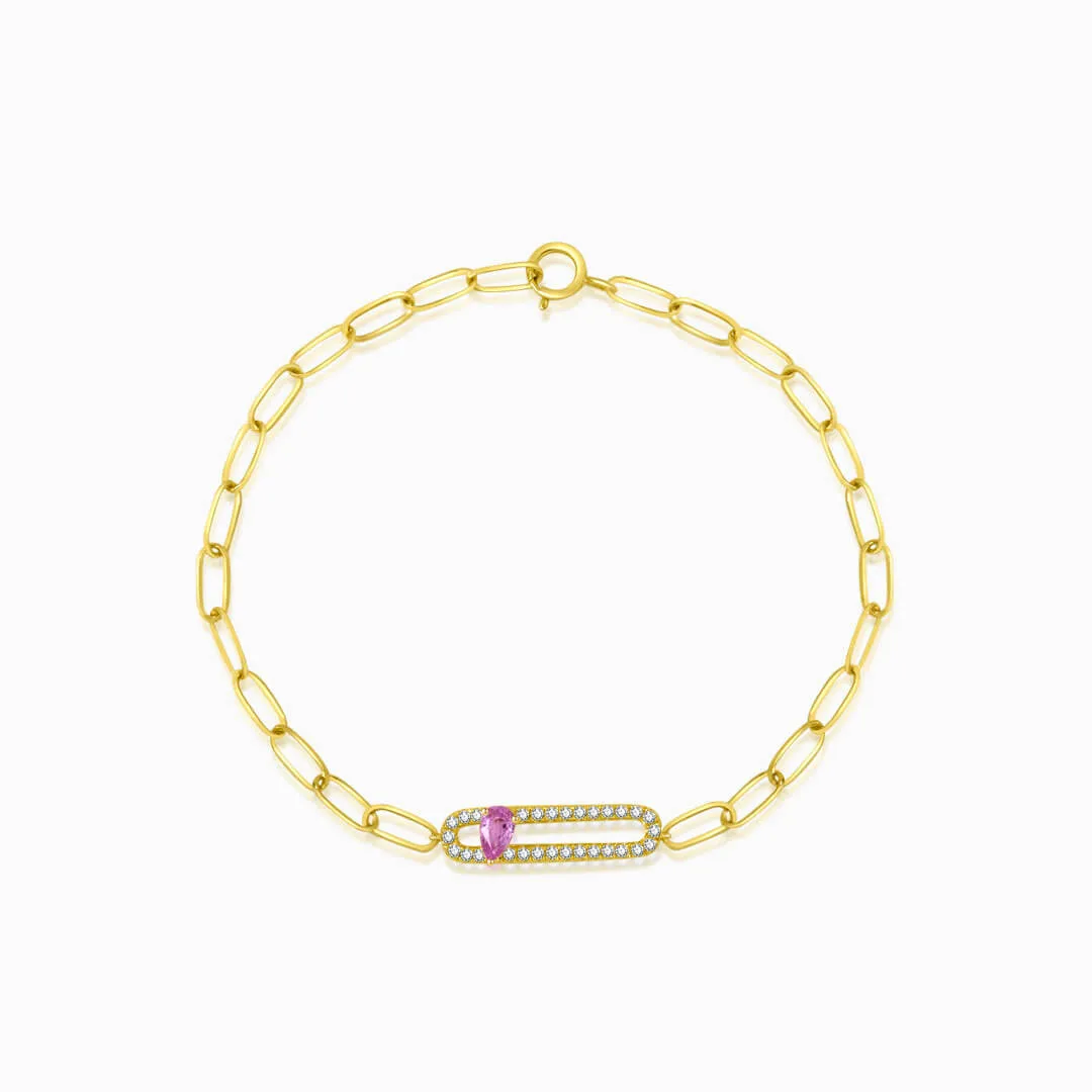 Pink Sapphire and Diamond Vintage-Inspired Bracelet
