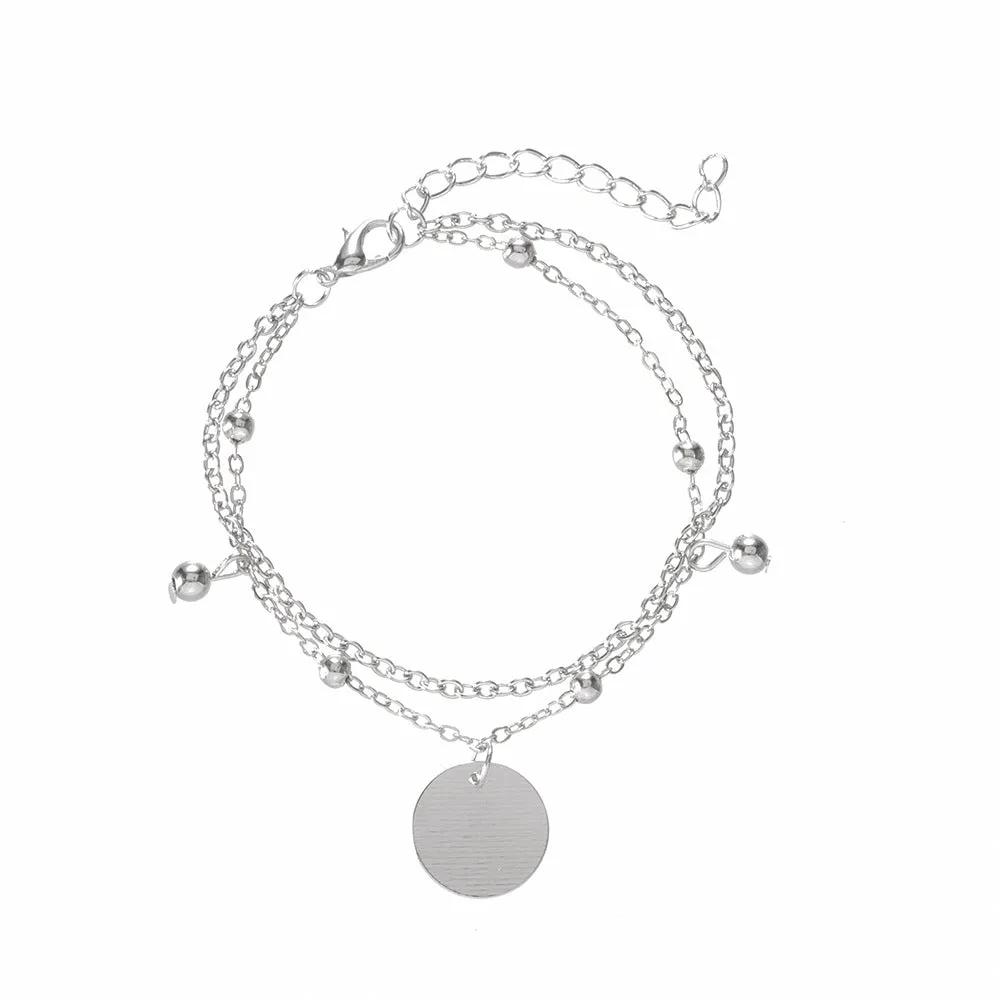 Silver smooth tassel bracelet