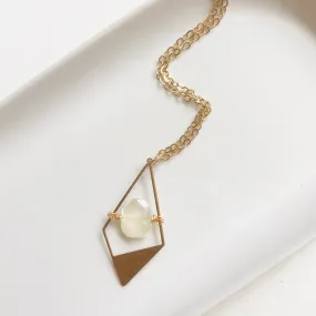 Smooth Citrine Geometric Pendant